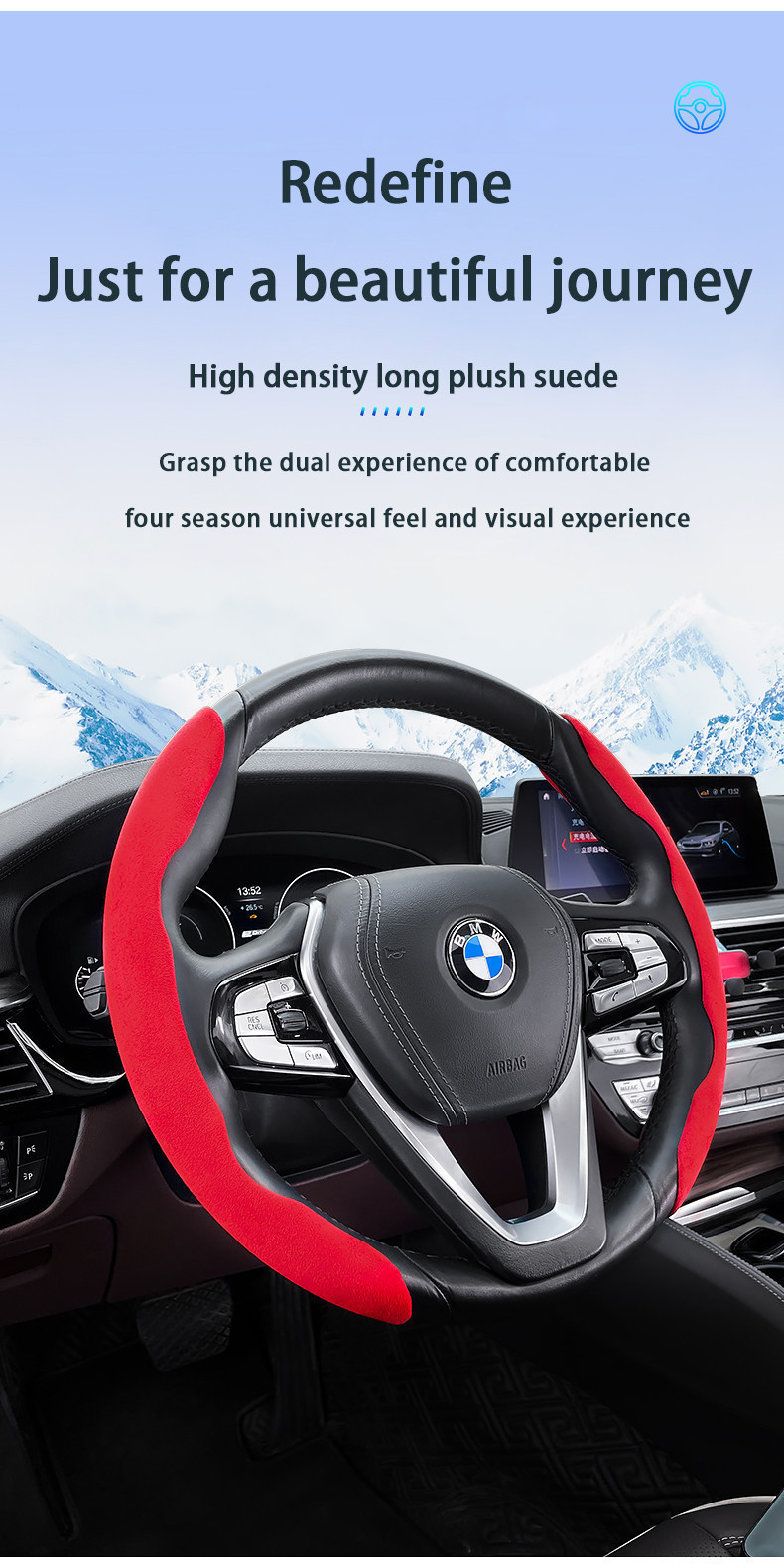 Suzuki universal AntiSlip flip fur steering wheel cover Car Steering