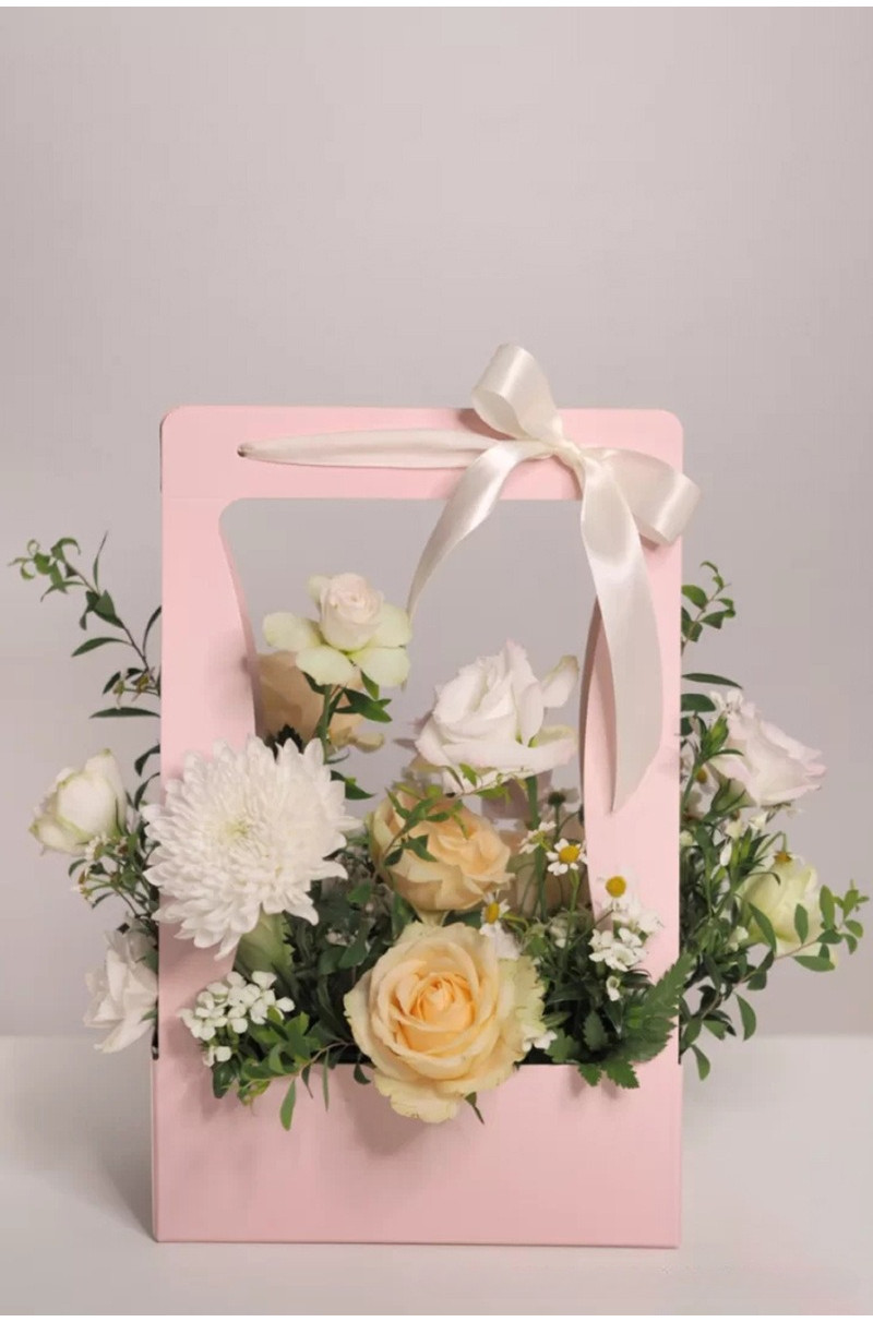 Handheld flower box, fresh flower packaging box, rose flower ...