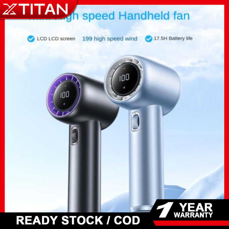 Rechargeable Mini Handheld Jet Fan Strong 199 Gear Wind Speed Metal ...