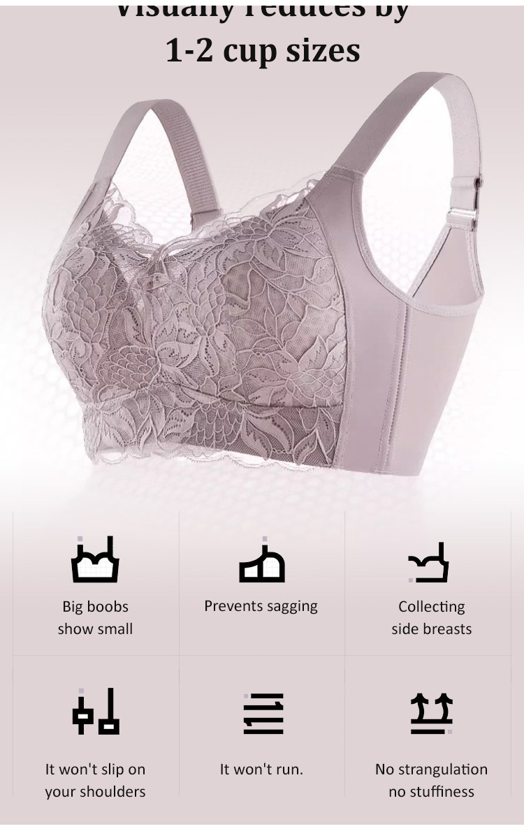 Side closure bra Latex inner cups for healthy breasts Big boobs show ...