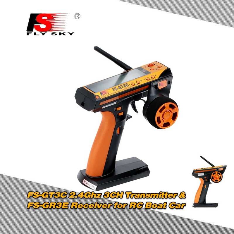 FLYSKY RC FS-GT3C 3ch 2.4GHz LCD GT3C Orange Transmitter & GR3C Receiver TS897 with RCECHO Full Version Apps Edition