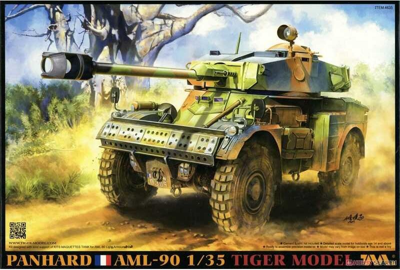 Tiger 4635 1/35 Scale Panhard Aml-90 Light Armoured Car Plastic Model ...