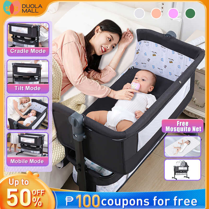 In 3 1 Crib Rocker With Mosquito Net Mattress | Storage Baby Bed ...