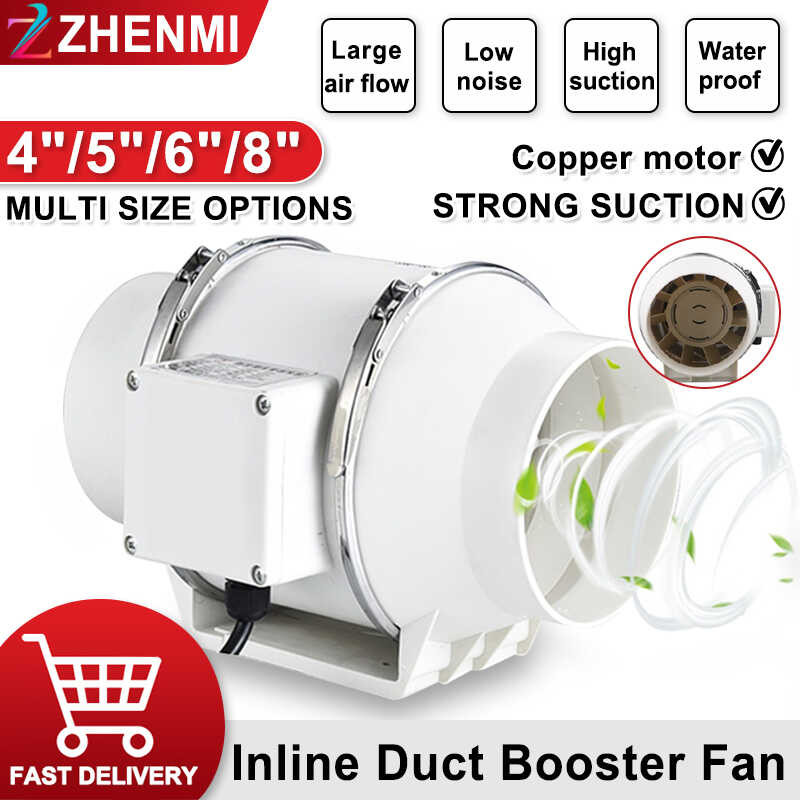 4/5/6/8 Inch White Circular 130W Strong Kitchen Range Hood Bathroom