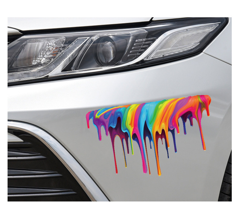 Fluid Paint Rainbow Car Sticker Electric Vehicle Decoration Car Decals ...