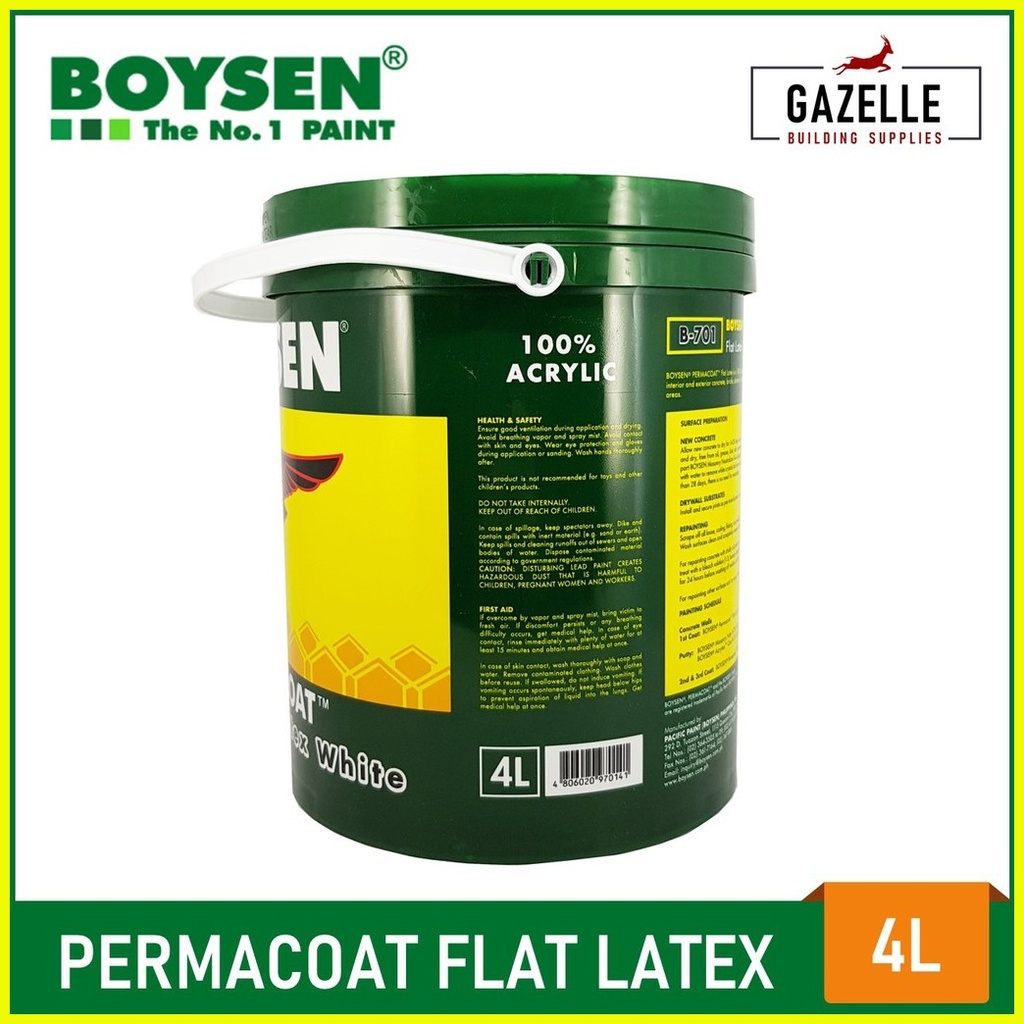 Boysen White Latex Paints Gallon (4L) for Concrete and Stone Shopee