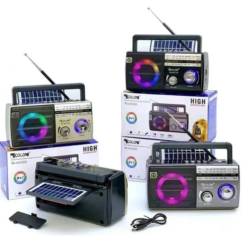 Portable Mini Am Fm Sw Full Band Solar Energy Radio with Disco Light ...