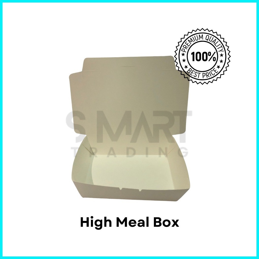 [100pcs] Disposable Paper Lunch Box (Meal Box/High Meal Box) | Shopee ...