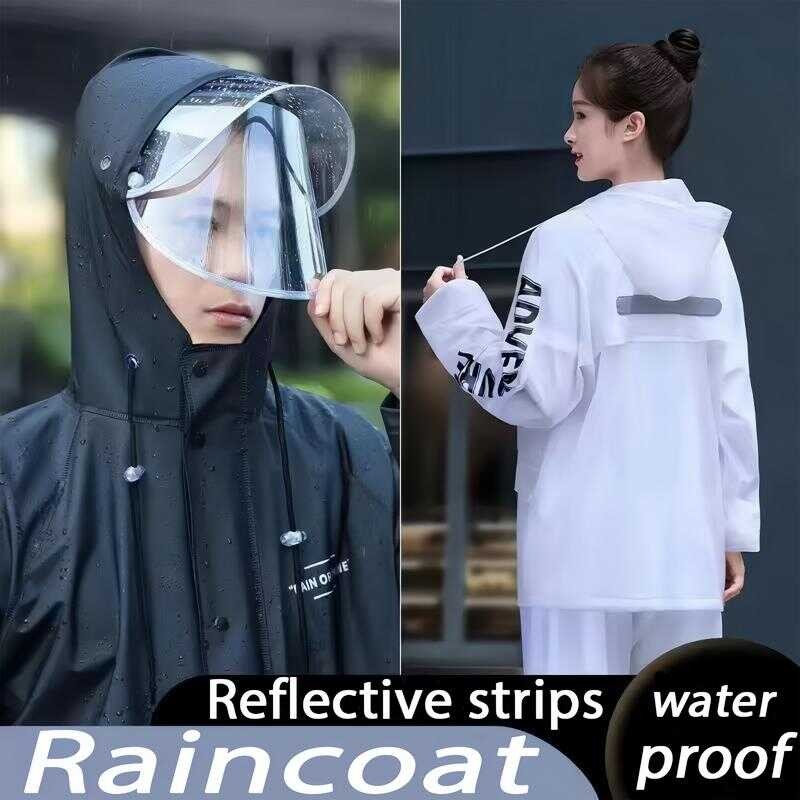 Split Set Raincoat For Motorcycle Unisex Rain Coat With Brim Motorcycle ...