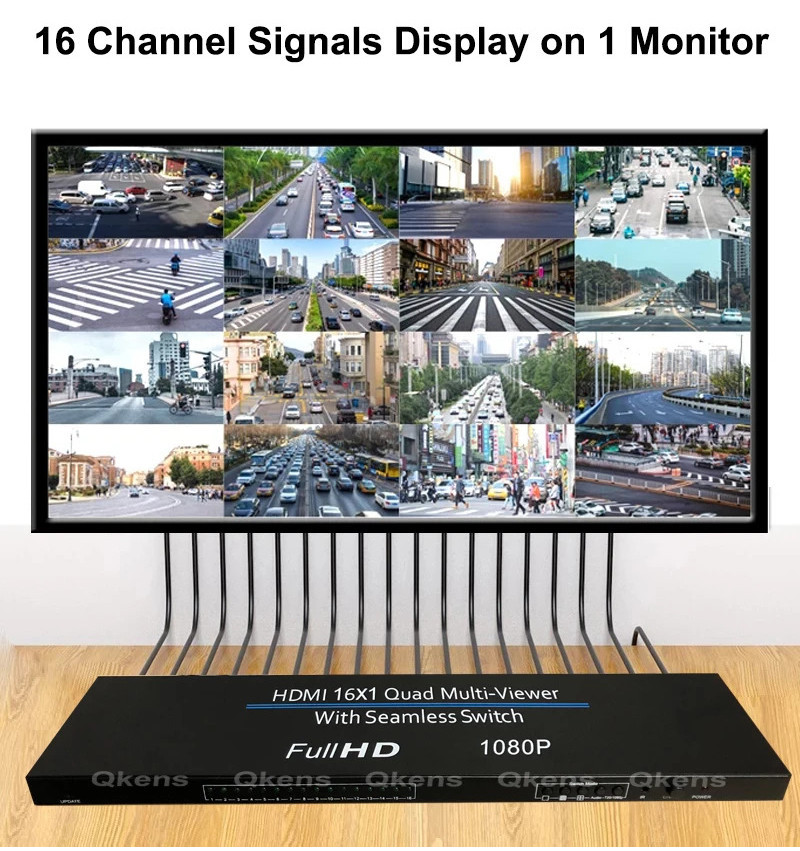 HDMI Multiviewer 1080P 16X1 HDMI Quad Screen Multi-viewer Splitter 16 ...