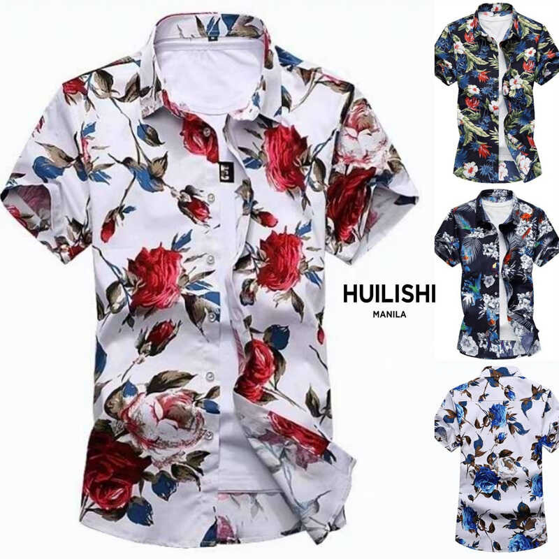 Hawaiian Floral Polo Para Tindahan Ng Mga Lalaki Para Sa Huilishi 2024 