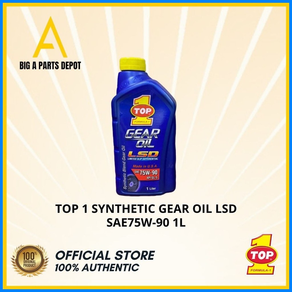 Top 1 Synthetic Gear Oil Limited Slip Differential SAE 75W90 API GL