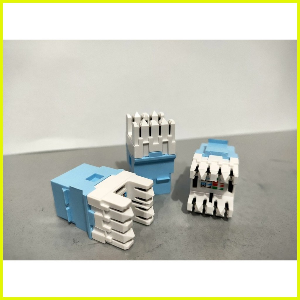 ♟ Belden Cat6 Information Outlet i/o Keyconnect Module White / Blue ...