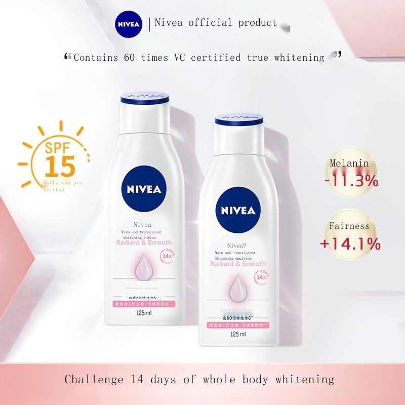 Nivea Whitening Body Lotion Moisturizing and Replenishing Improves Dry