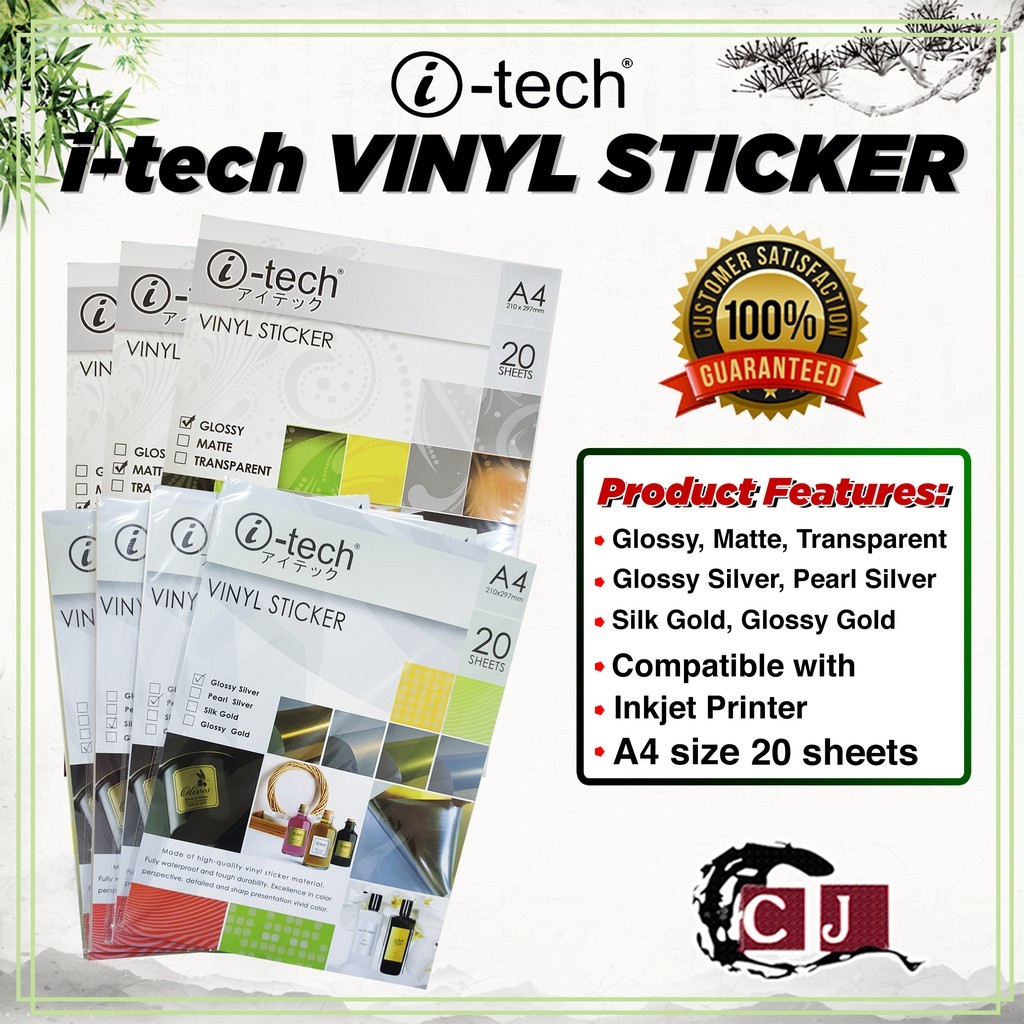 I-Tech Vinyl Sticker Waterproof A4 (20Sheets) | Shopee Philippines