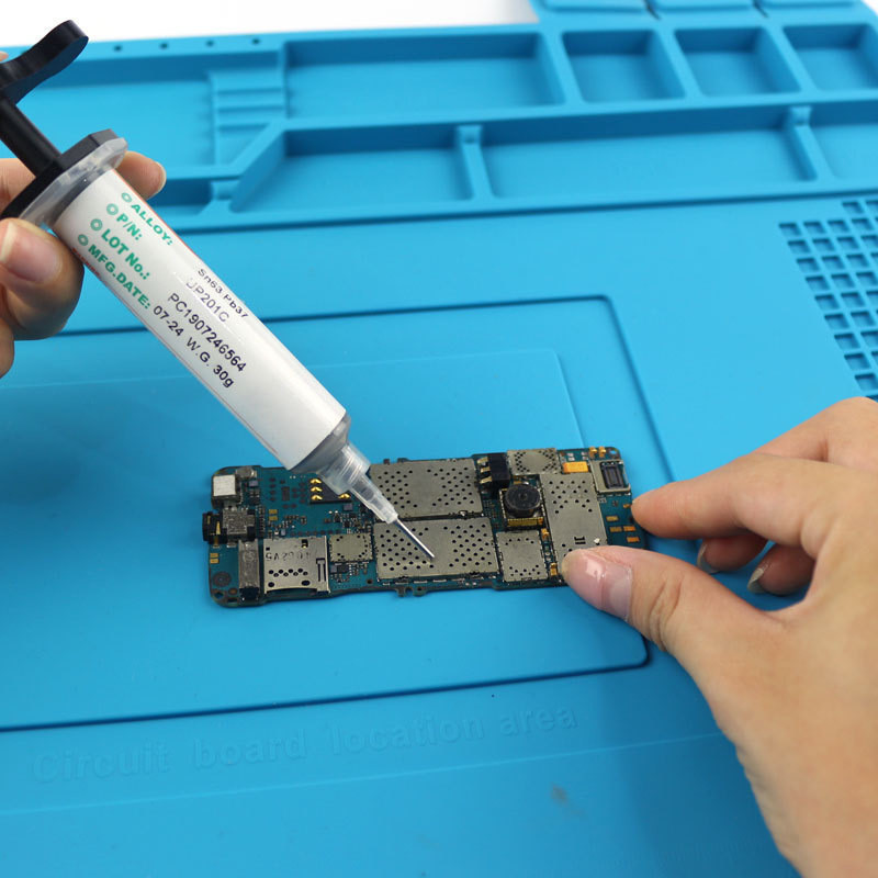 Metal soldering flux companion booster, syringetype solder paste UV