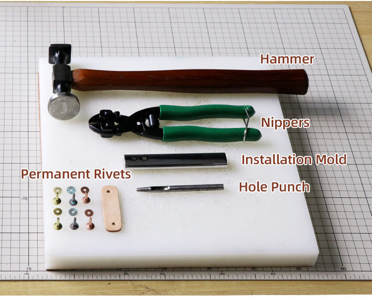 WUTA 50/100 Set Solid Brass Rivets With Burrs,Copper Rivets Studs ...