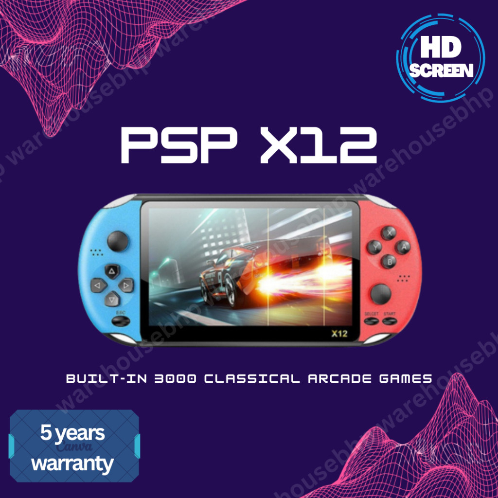 new PSP X12 Plus handheld game console 7inch highdefinition large