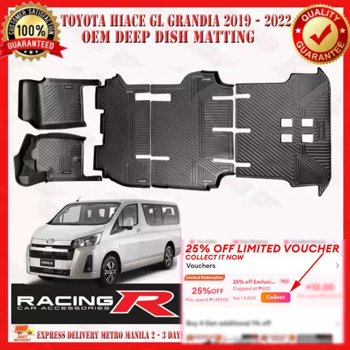 GL Hiace Toyota Grandia 2019 - 2024 OEM Deep Dish Matting FULL SET High ...