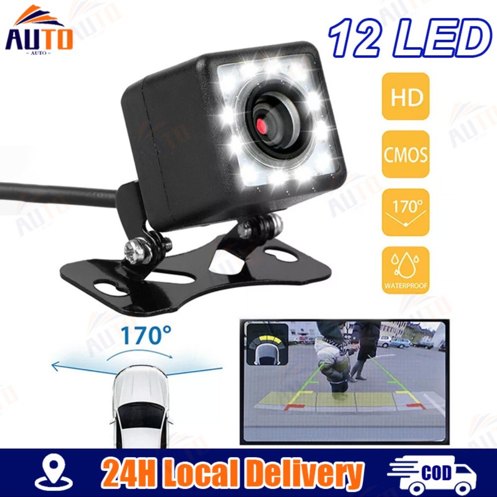 CAMECHO Car Reversing Camera 170° Angle 12 LED Night Vision