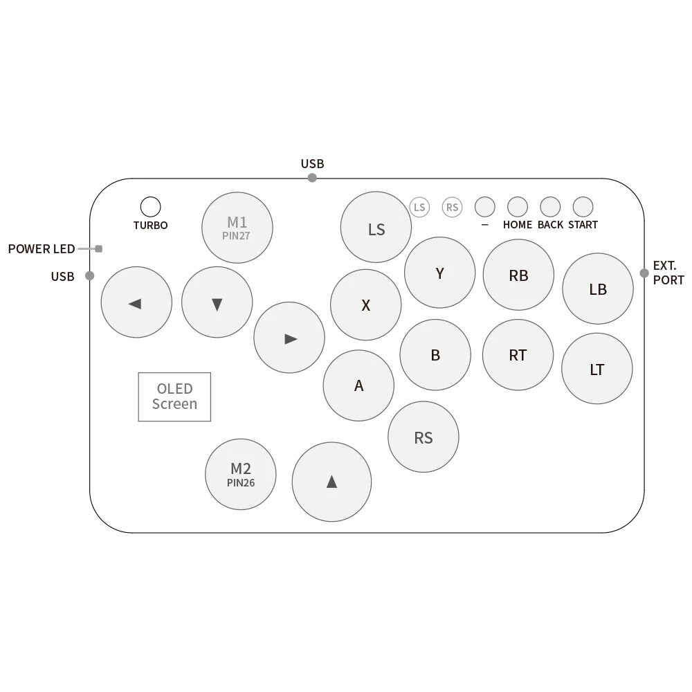 Haute42 Arcade Hitbox Controller Fight Stick PC Joystick Hitbox ...