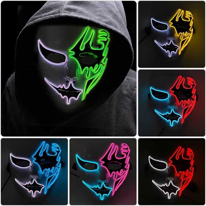 ZXH Pininta Ng Kamay Ang HipHop LED Mask Ghost Dance Glow Ghosts Dance