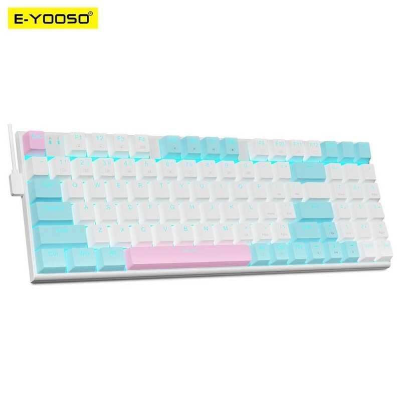 USB EYooso Z19 Nical Gaming Keyboard Blue Red Switch 94 Keys Wired