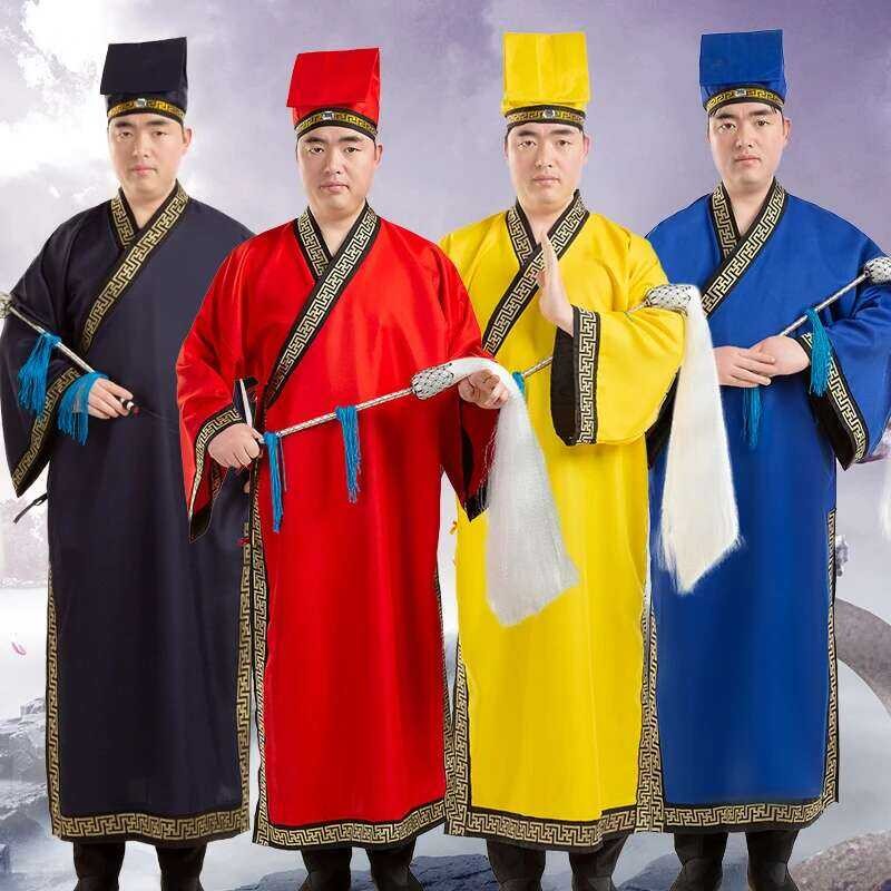 Ancient Chinese Taoist Priest Long Robe Costume For Men Monk Cenobite ...