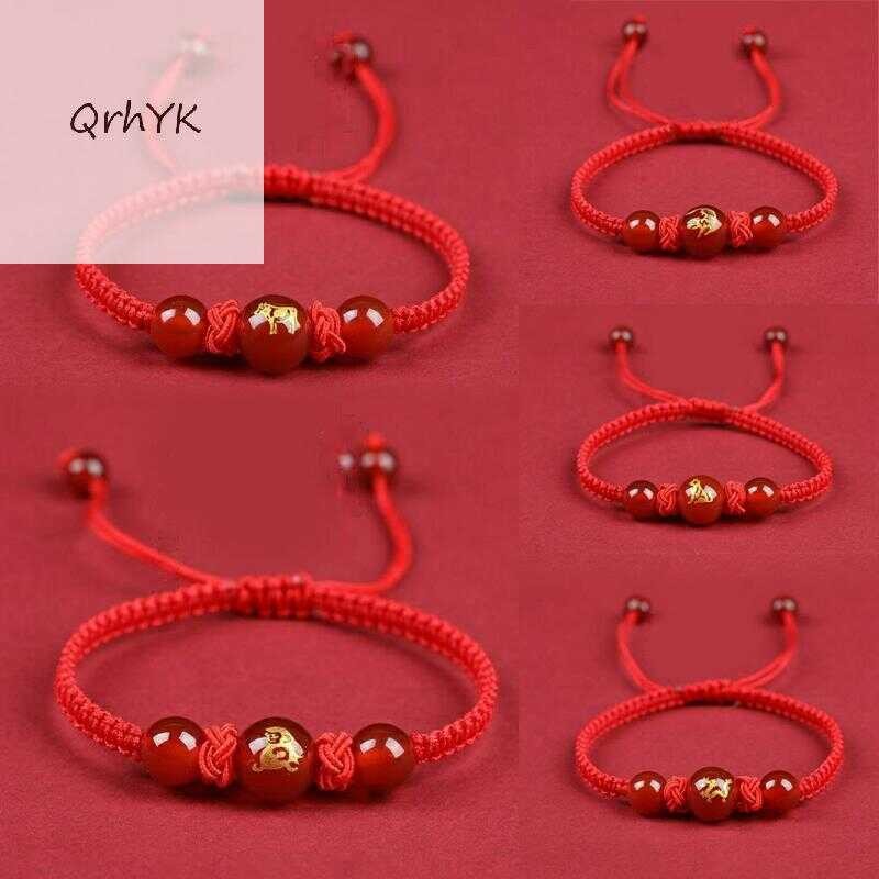 Chinese Zodiac Red Rope Braided Bracelet New Year Lucky Jewelry For Men ...