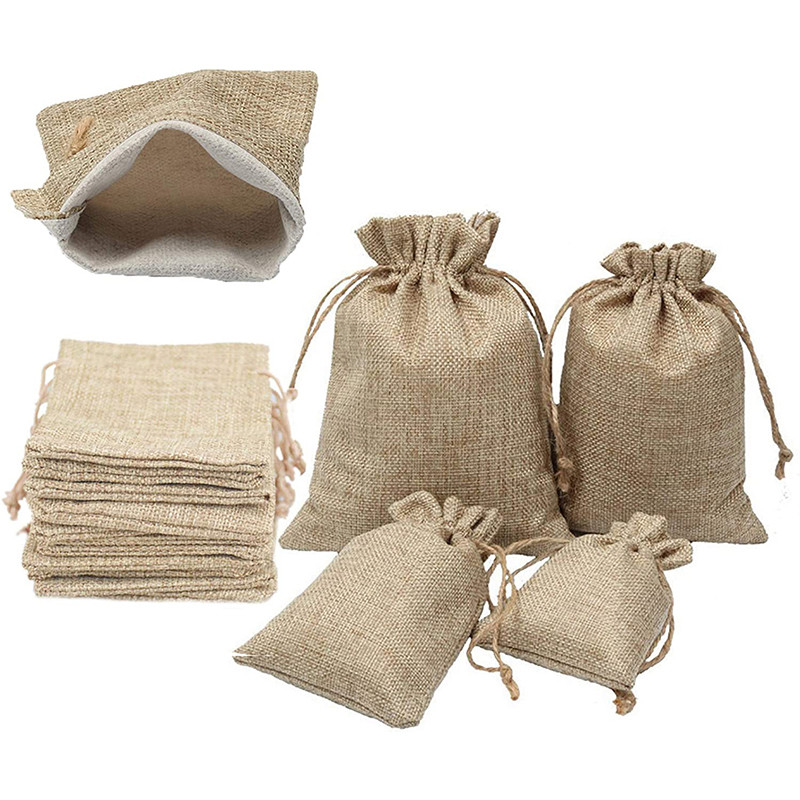 30-Piece Linen Drawstring Pouches with Kraft Tags & Linen Ties – Ideal ...