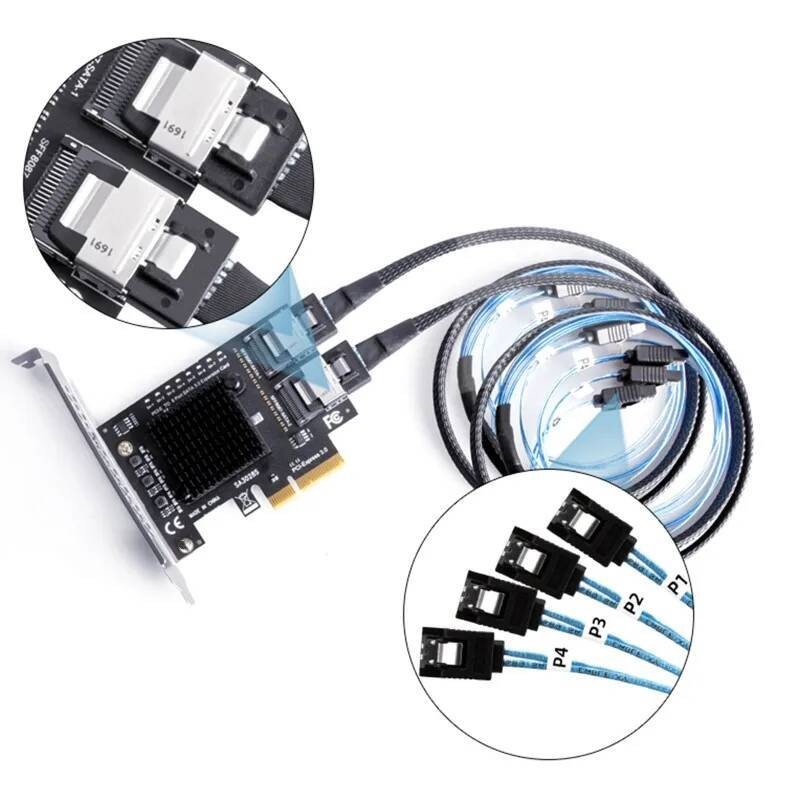 Tyatocepy M.2 NVME naar SFF-8087 SATA3.0 Uitbreidingskaart Mini-SAS/SATA Harde Schijf Adapter Kaart 36PIN Vervanging