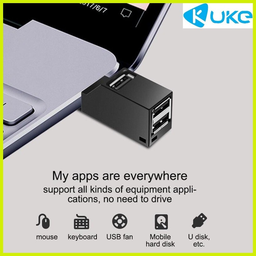 KUKE for USB 3.0 HUB Adapter Extender Mini Splitter Box 3 Ports for PC ...