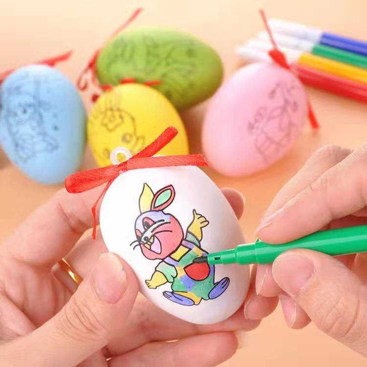 (On hand) 1 set of Easter egg Tools Children Play DIY Earlier Graffi Ts ...