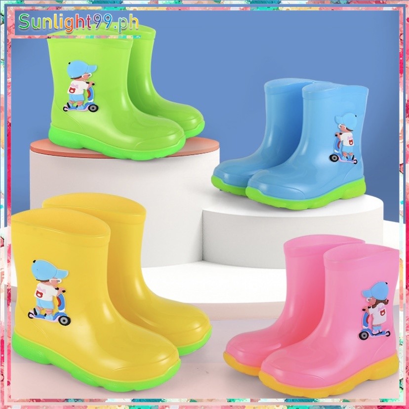 waterproof rain boots for kids low cut bota pang bata fashion rain boots cute design boots ch Shopee Philippines