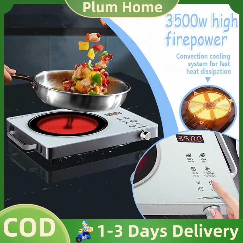 Digital Display 3500W Screen Electric Stove White Heavy Duty Induction