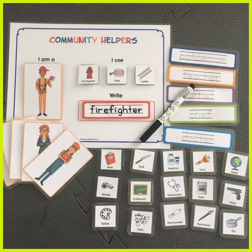 ♂ ♒ Jobs Community Helpers Match and Tracing Activity for Kids ...