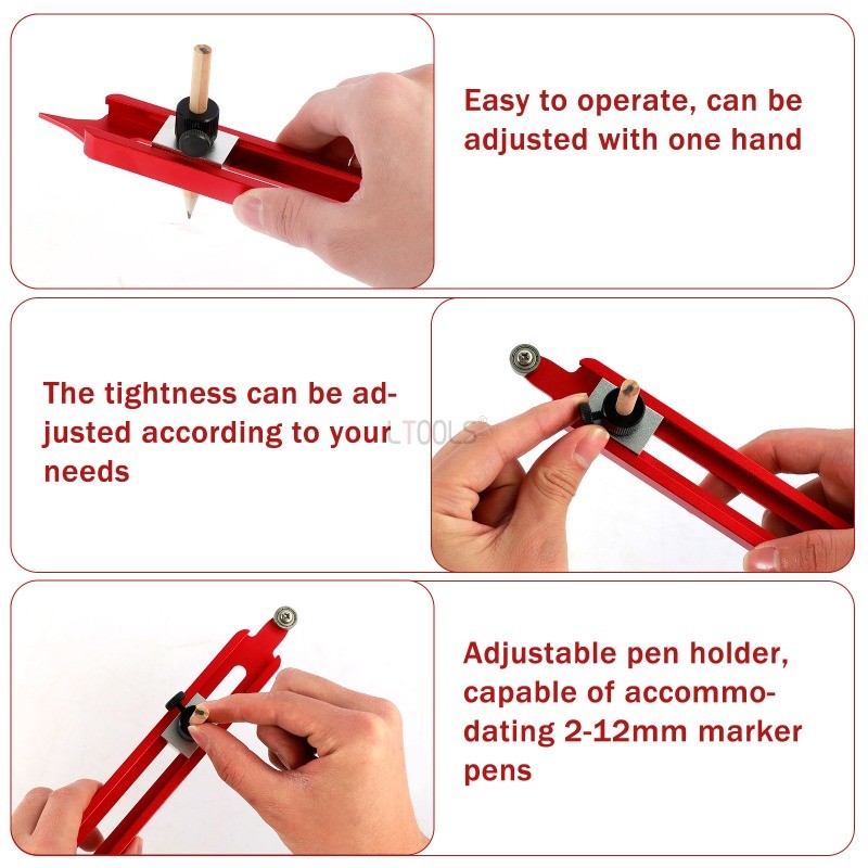 Contour Gauge Scribe Profile Scribing Ruler Adjustable Pencil Holder ...