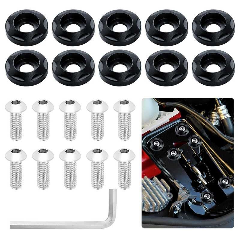 Kit 20 Pièces Rondelles Et Boulons M6 Anodisés - Dress Up Kit Moteur Et Pare-chocs Aluminium