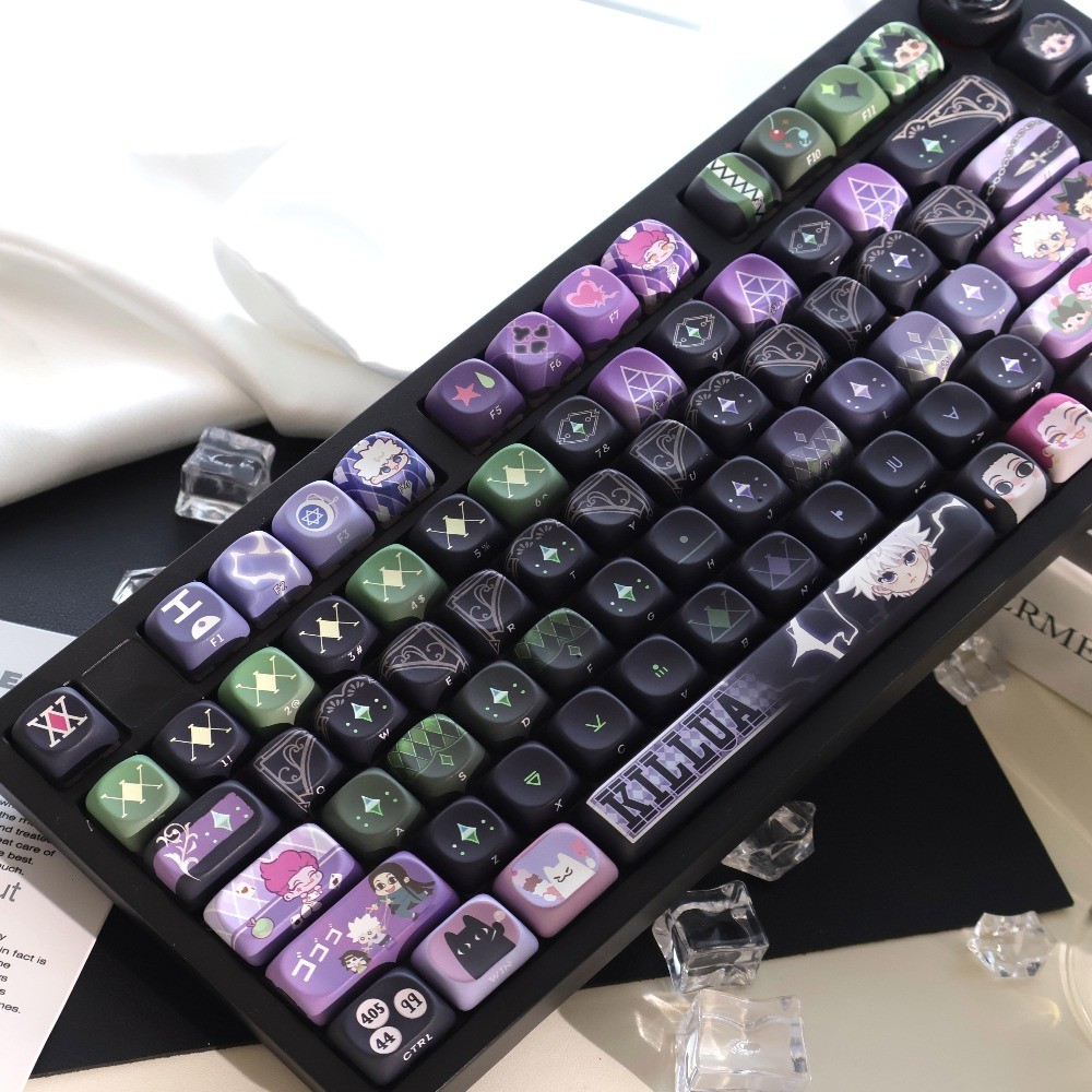 HUNTER×HUNTER Keycaps 142 Keys MOA/Cherry Profile PBT Dye Sublimation ...