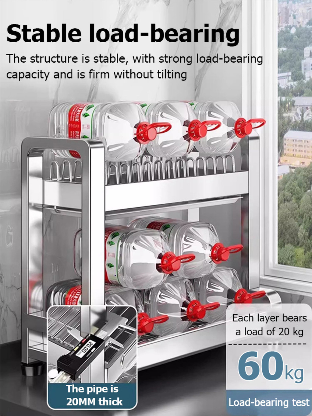 XTEN Stainless Steel Heavy Duty Dish Rack with Drain Tray Kitchen Plate ...