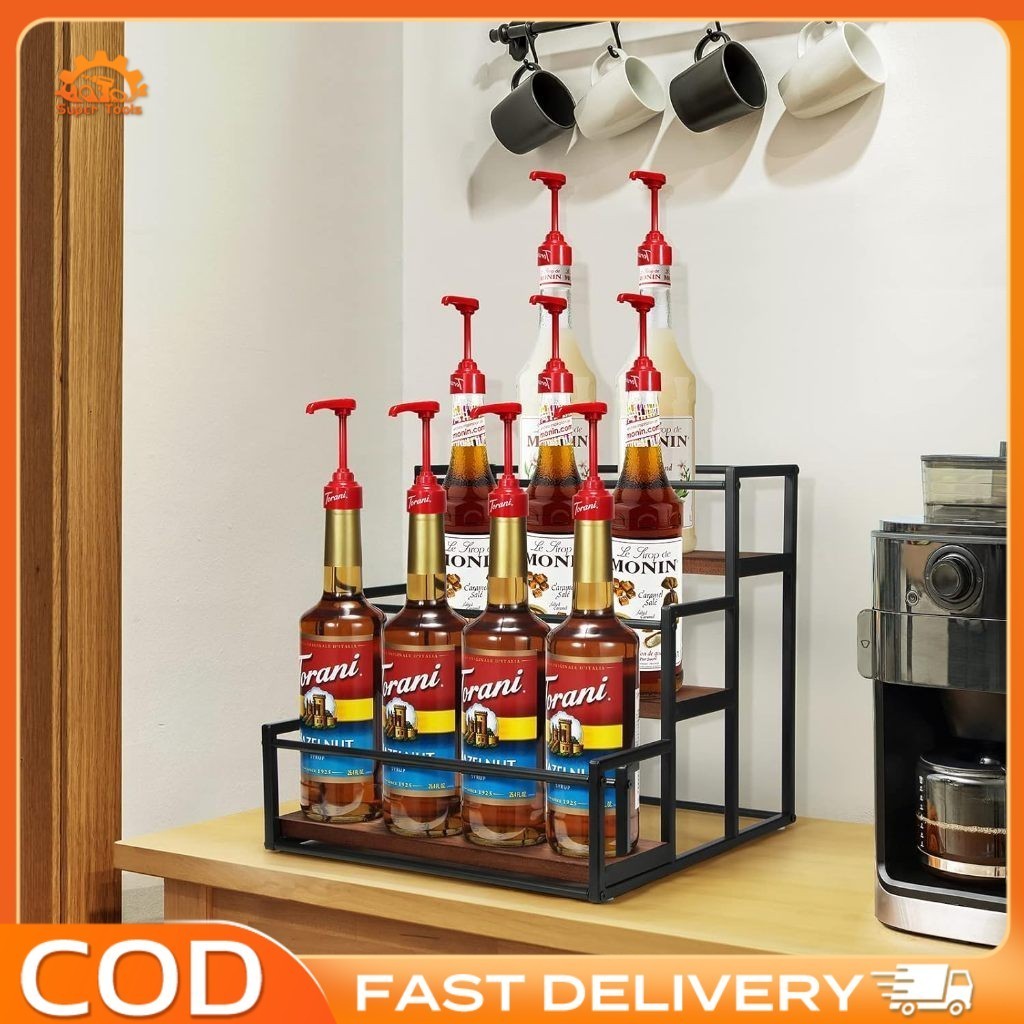 Coffee Syrup Rack Organizer Spice Rack Pump Rack Wine Storage Stand Bar ...