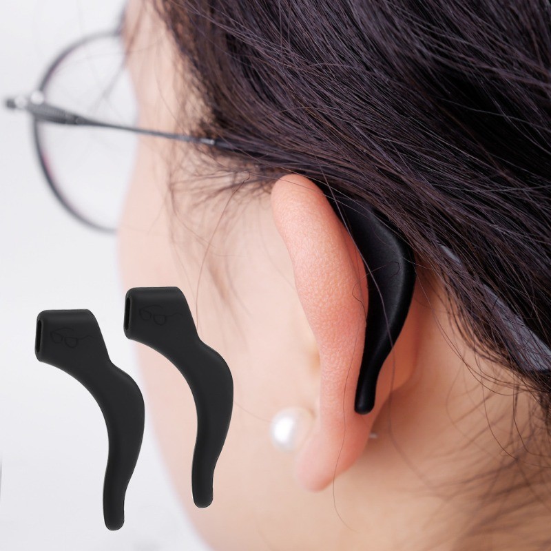 Anti-slip Soft Silicone Glasses Frame Ear Grip Eyeglasses Leg Ear Hooks ...