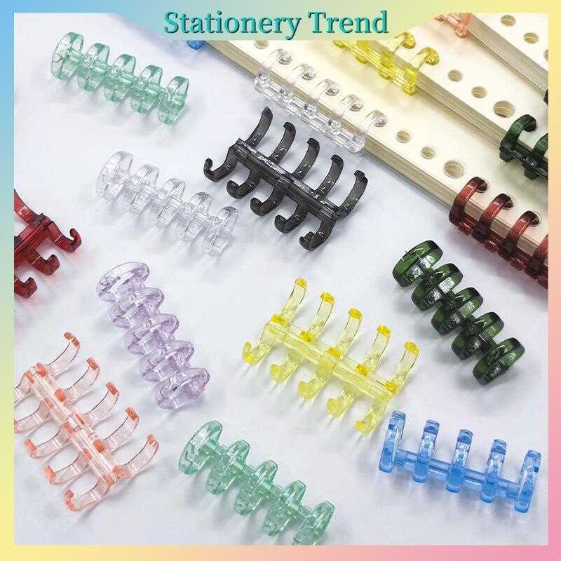 5Holes Colorful Binding Ring Binder Loop Loose-leaf PP Clip School ...