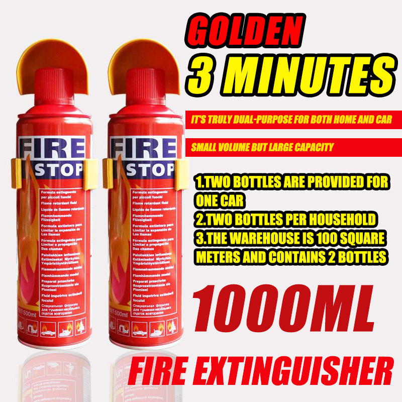 Car Fire Extinguisher - w/ Portable stand Fire Stop 1000 ml for car ...