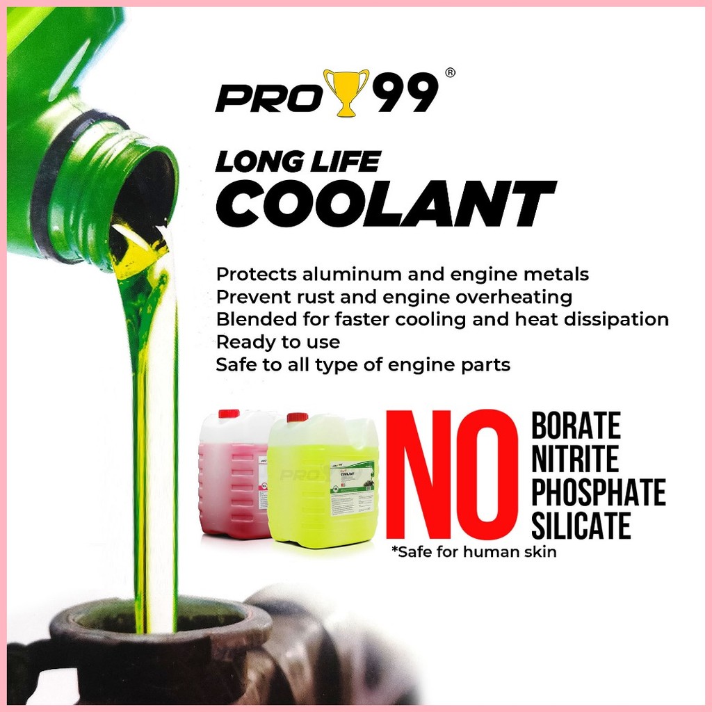 Pro-99 Ready to use Long life Coolant Green and Pink 10 Liters - 10L ...
