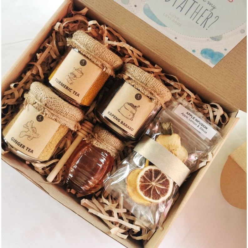 Curated Gift Box (Tea, Coffee, Honey & Dried fruits and herbs) | Shopee ...