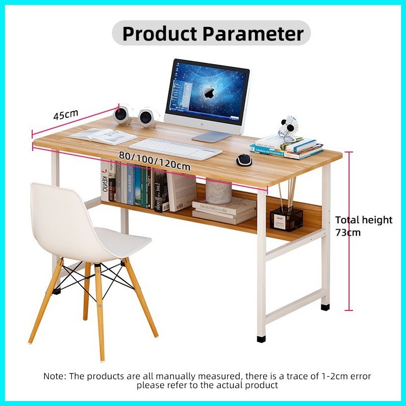 Study Table Double Layer Student Table Study Desk Table Modern Writing ...