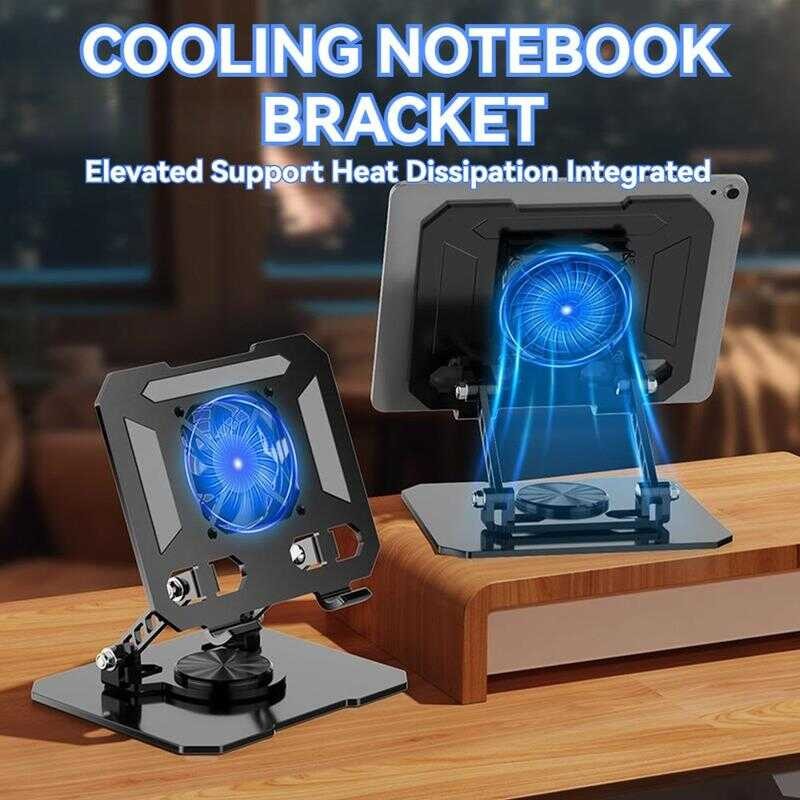 Laptop Stand With 360-Degree Rotating Height Raiser, Bottom Cooler ...
