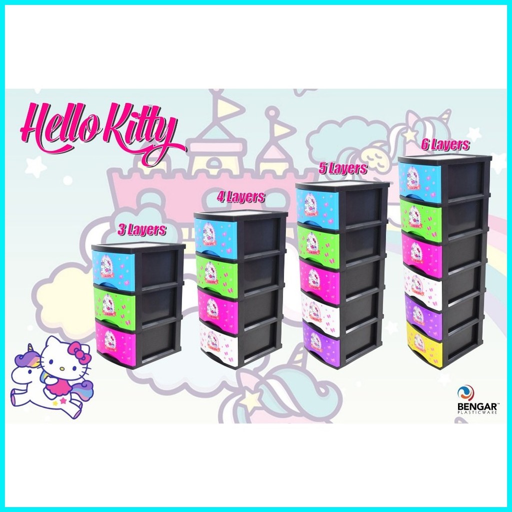 BENGAR DRAWER'S HELLO KITTY DESIGN_MIULTI COLOR LWA | Shopee Philippines