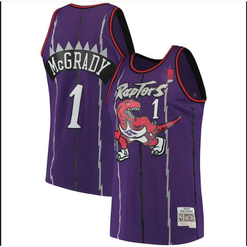 Men's Toronto Raptors 1 Tracy McGrady Hardwood Classics Jersey